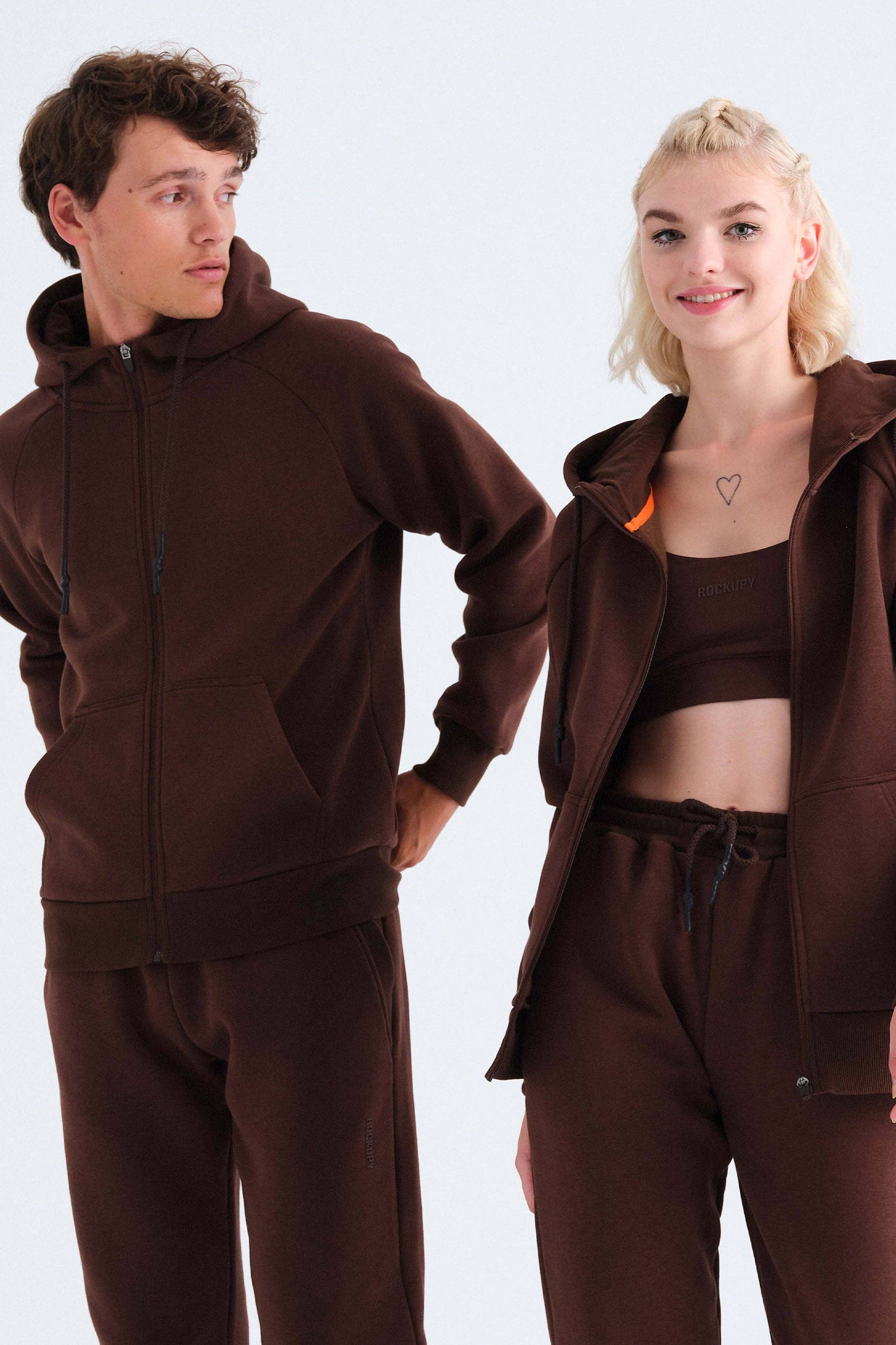 Rockupy - Wholesale Hoodie - Unisex - Chocolate Chris Unisex Zip Up Hoodie3