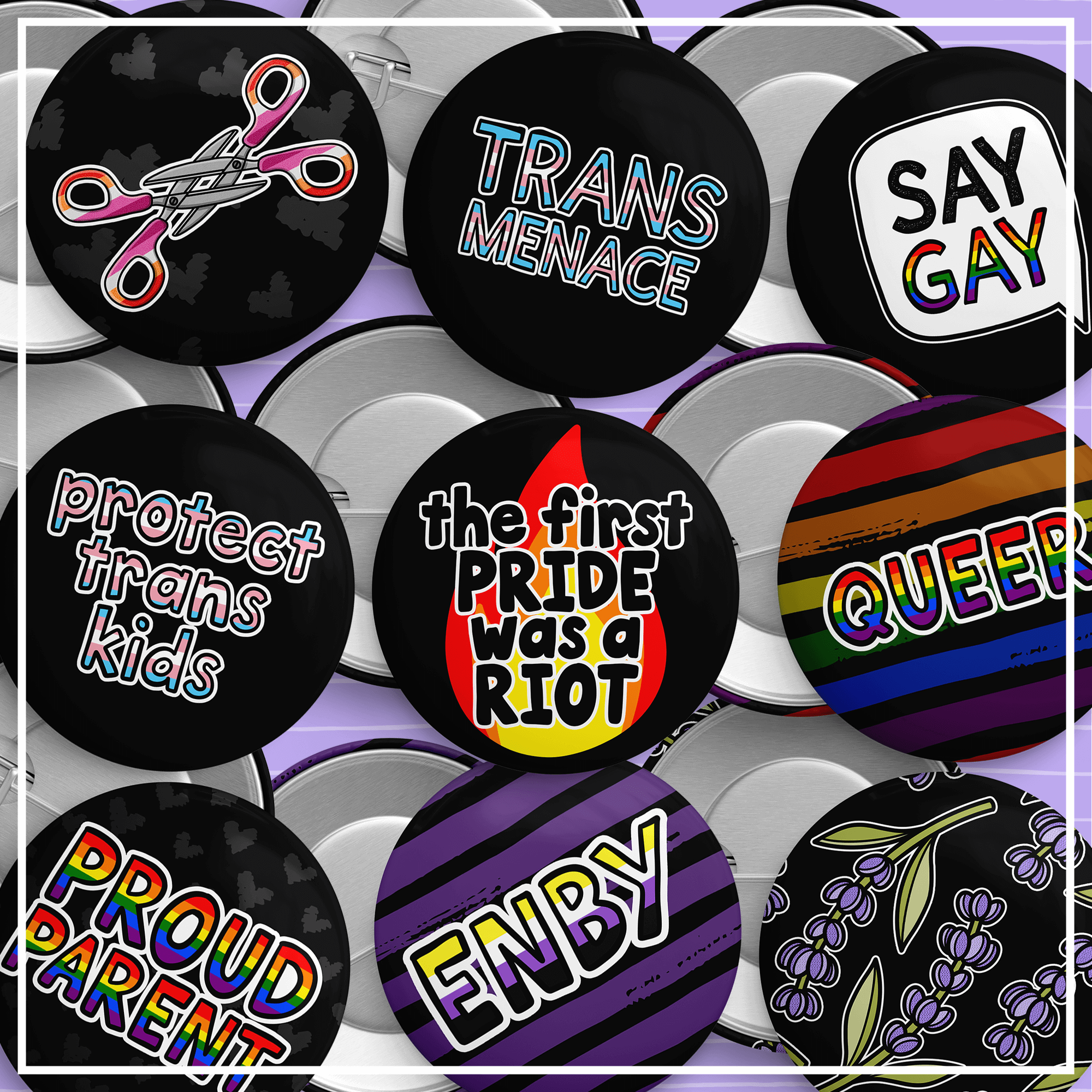 That Queer Card Co - Wholesale Lapel Pin/Button - Asexual Cake? | Pride Pin | 1.25" 32mm | LGBTQ+ Button Badge2