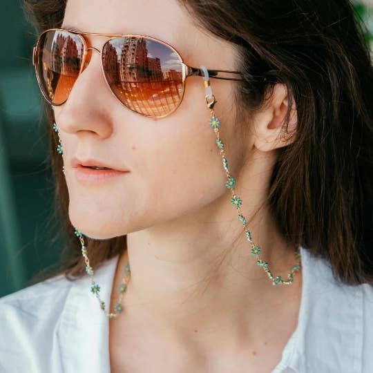 Floral Summer Reading EyeGlass Detachable Glass Chain Sun Flower Holder Lanyard for wholesale by The Colourful Aura