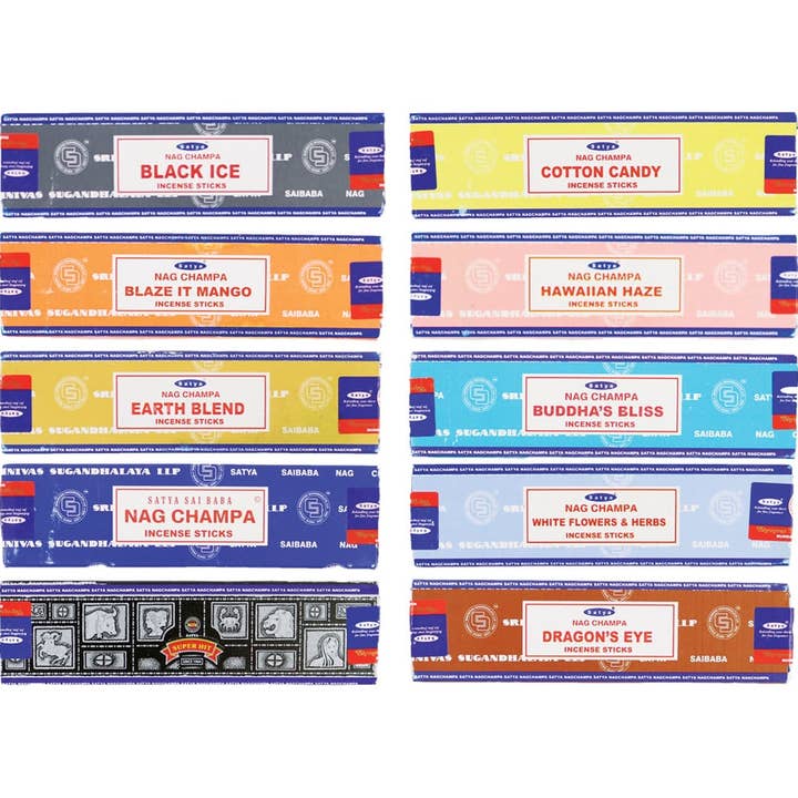 Designs by Deekay Inc. - Wholesale Incense - Satya - Nag Champa Assorted Pocket Incense Sticks Display1