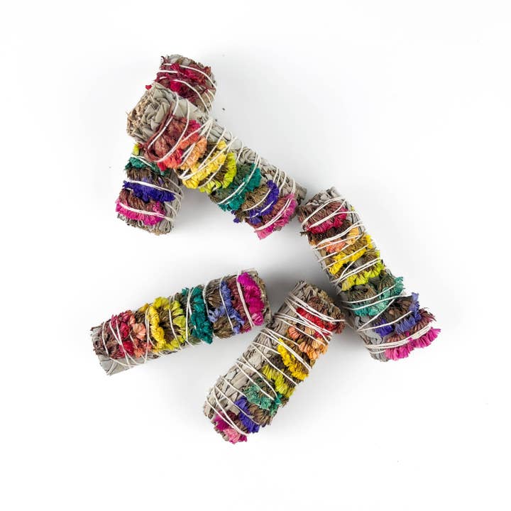 GREENROOTS USA LLC - Wholesale Sage Bundle - 7 Chakra Sinuata Flower White Sage 4" Organic Grown In Cali17