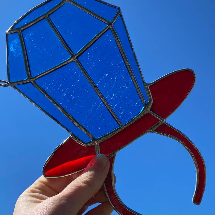 AG Glass Studio - Wholesale Suncatcher - Funky Candy Sucker Stained Glass Sun Catcher, Blue2