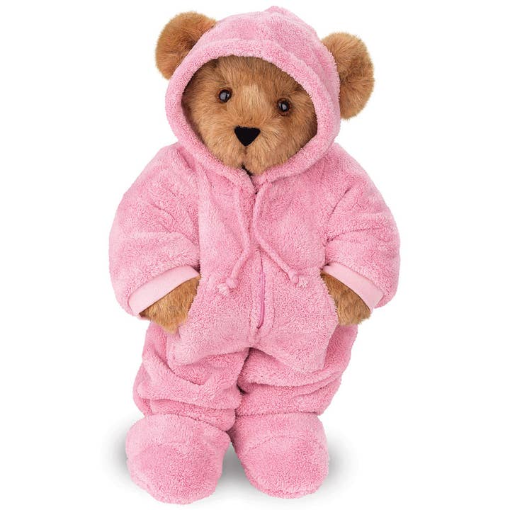 Vermont Teddy Bear - Wholesale Stuffed/Plush Toy - Kids & Baby - 15 In. Hoodie Footie Bear, Pink