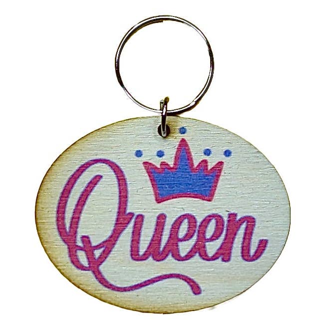 Queen Blue Pink Crown Magnet/Keychain for wholesale by Rock Lion Goods