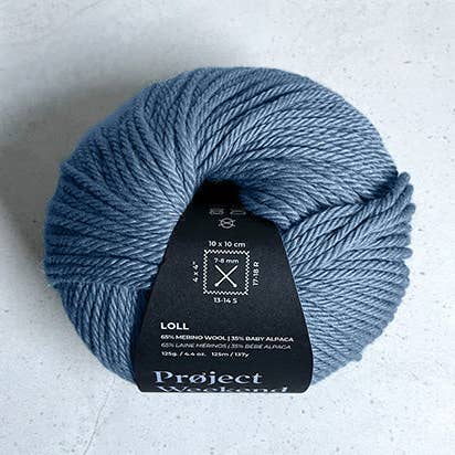 Project Weekend - Vente Fils à tricoter - LOLL, PELOTE EN LAINE 100 % NATURELLE : BLEU TOUNDRA0