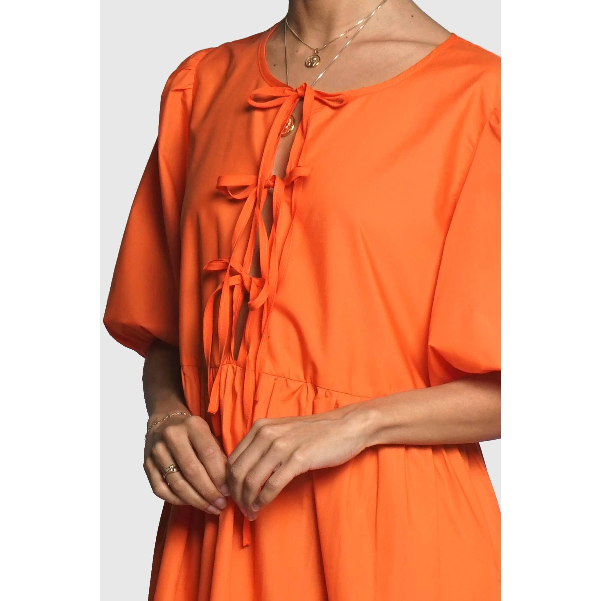 Sans Souci - Wholesale Jurk - Dames - POPLIN MAXIJURK MET STRIKSLUITING VOOR15