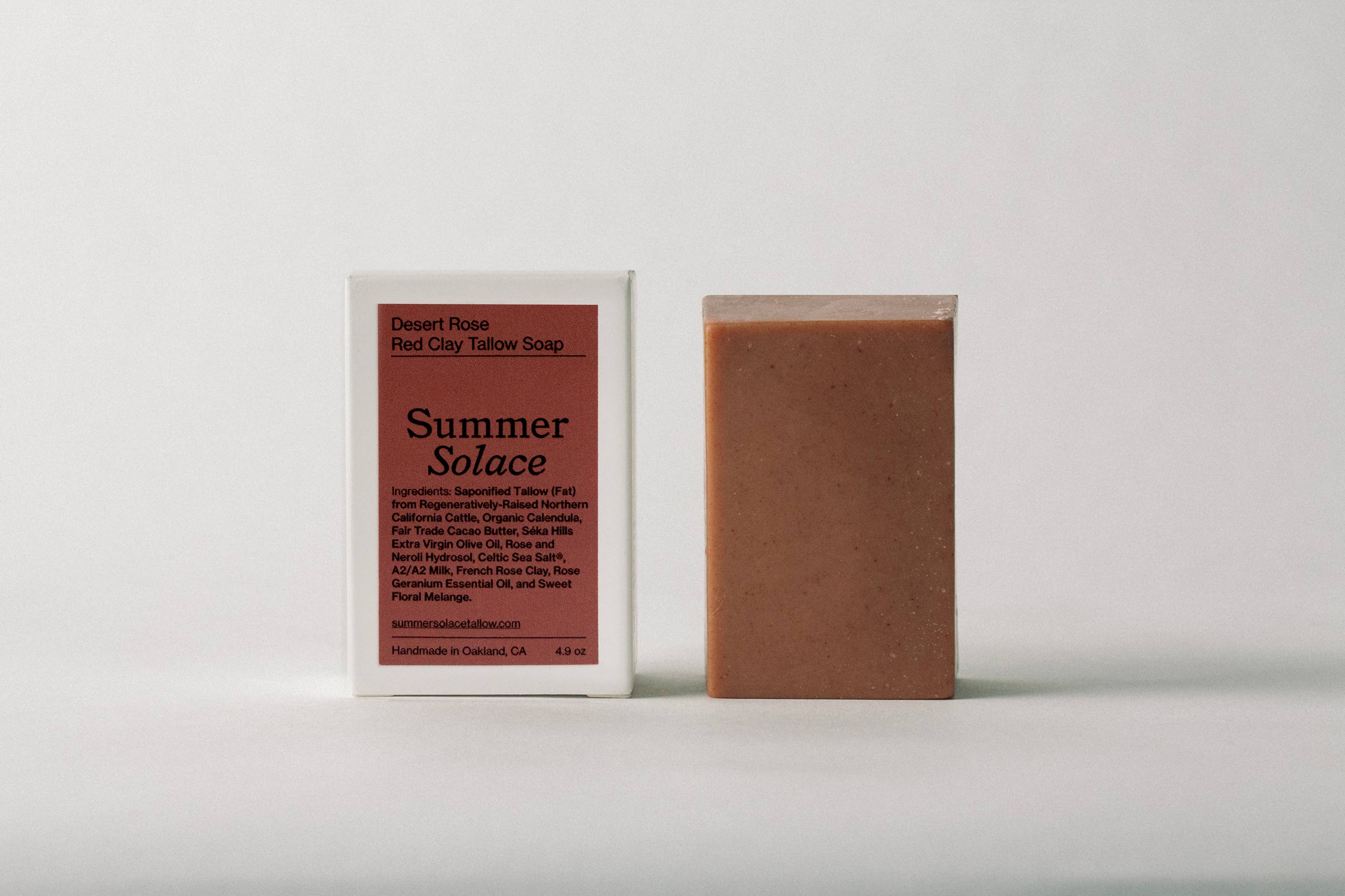 SUMMER SOLACE- Regenerative Tallow Beauty - Venta al por mayor Pastilla de jabón - Jabón Desert Rose – Floral con arcilla, 140 g6