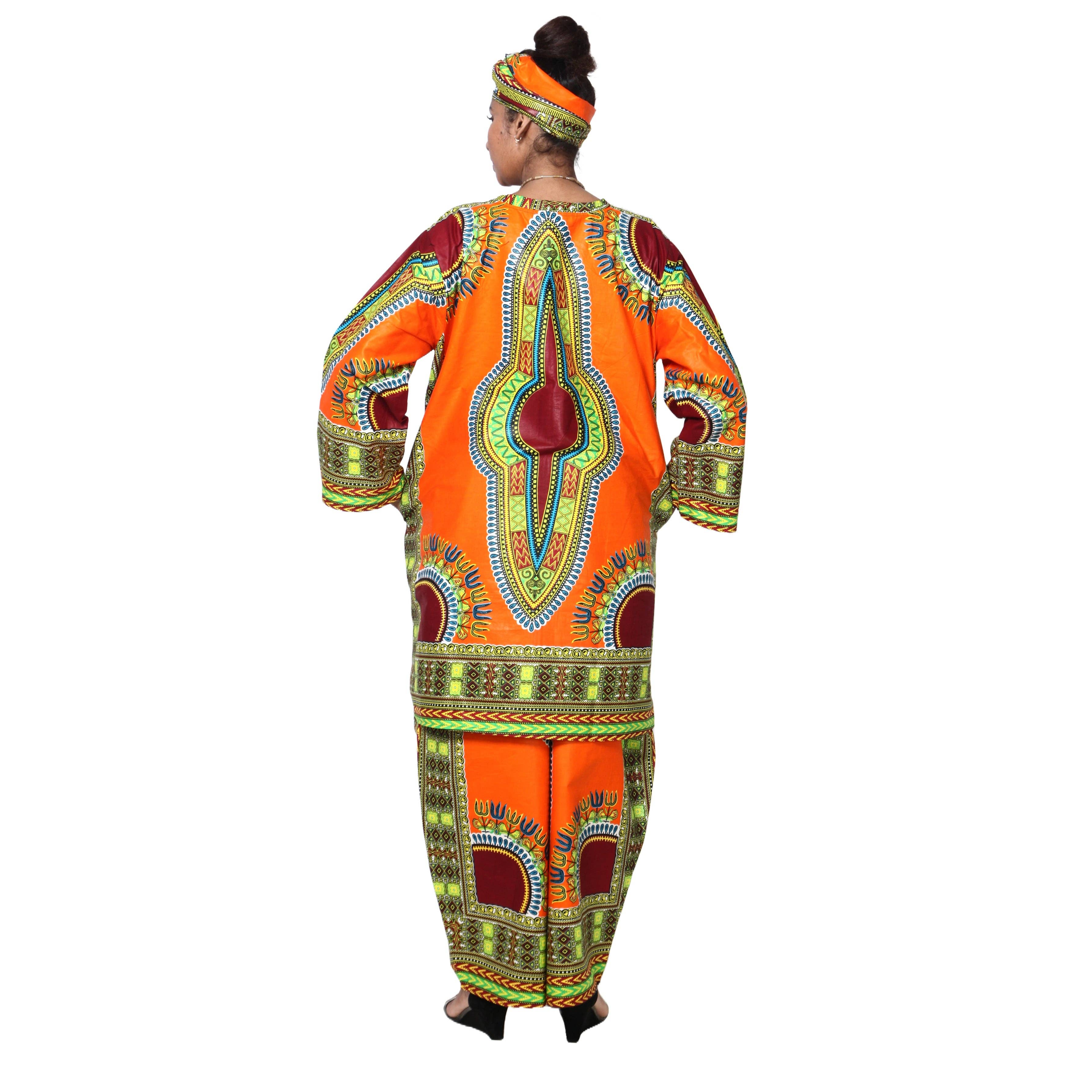 African Stars - Wholesale Top & Pant Set (NOT Loungewear) - Women's - Women's Dashiki Tunic Top and Matching Pants Set -- FI-404923