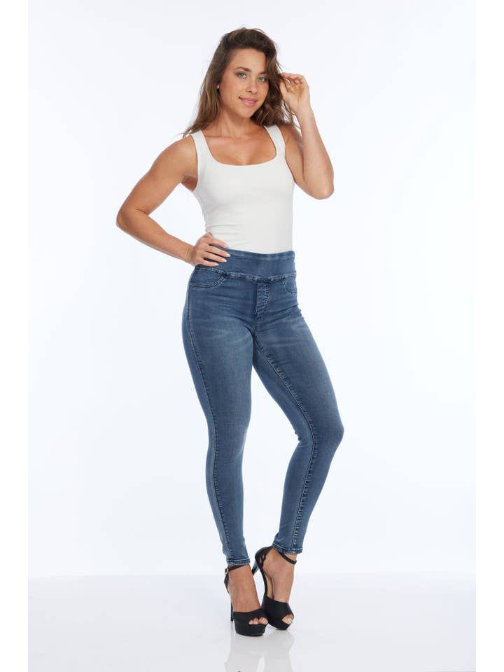 LIOR / ALISHA D - Wholesale Jeans - Women's - Jane Skinny Leg Pant Washed Denim