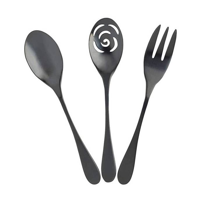 Knork Flatware – Großhandel Servierbesteck – Black Titanium Servierset - 3-teilig0
