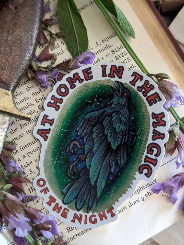 Spookachtige Kraai Sticker voor wholesale door Ink & Wildflower