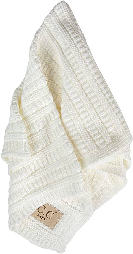 Funky Junque - Wholesale Bedding blanket – Kids & Baby - Baby Throw Blanket - Ribbed Knit (Ivory)3