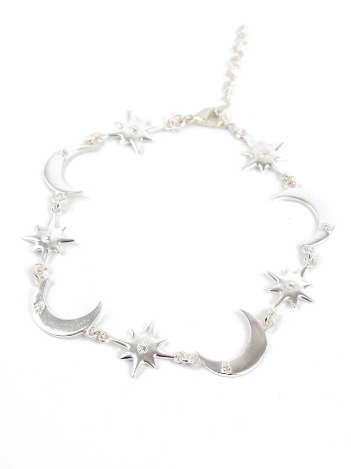 SILVER STJÄRNA & MÅNE BERLOCKARMBAND för wholesale av My Doris