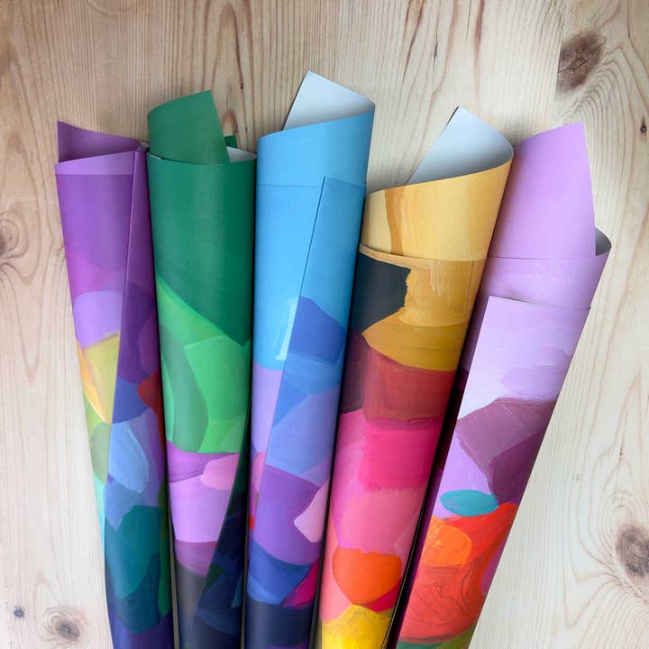 Abstrakte Kunst Geschenkpapier | Bunte Geschenkpapierbögen für den Großhandel von Susannah Bleasby Art