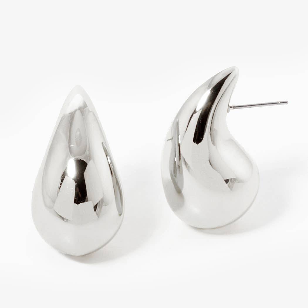 Fashion City – Engroshandel Hængeøreringe og creoløreringe – Gulddyppede Chunky Water Drop Post øreringe2