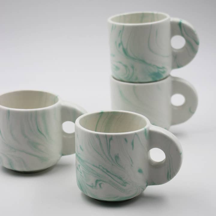 Pó de Barro - Wholesale Coffee Mug - Double espresso Mug Marble Green1