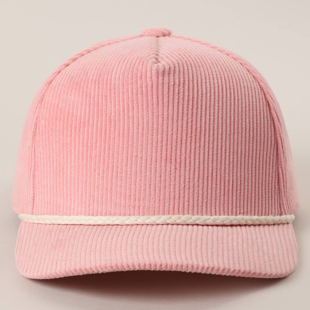 Fashion City – Engroshandel Trucker hat - Dame – Enfarvet fløjl 5-panel snor trucker kasket0