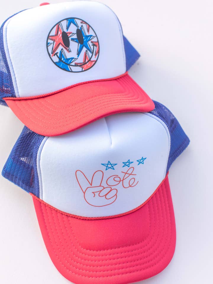Vote Red White Blue Trucker Hat Cap for wholesale by Space 46 Wholesale