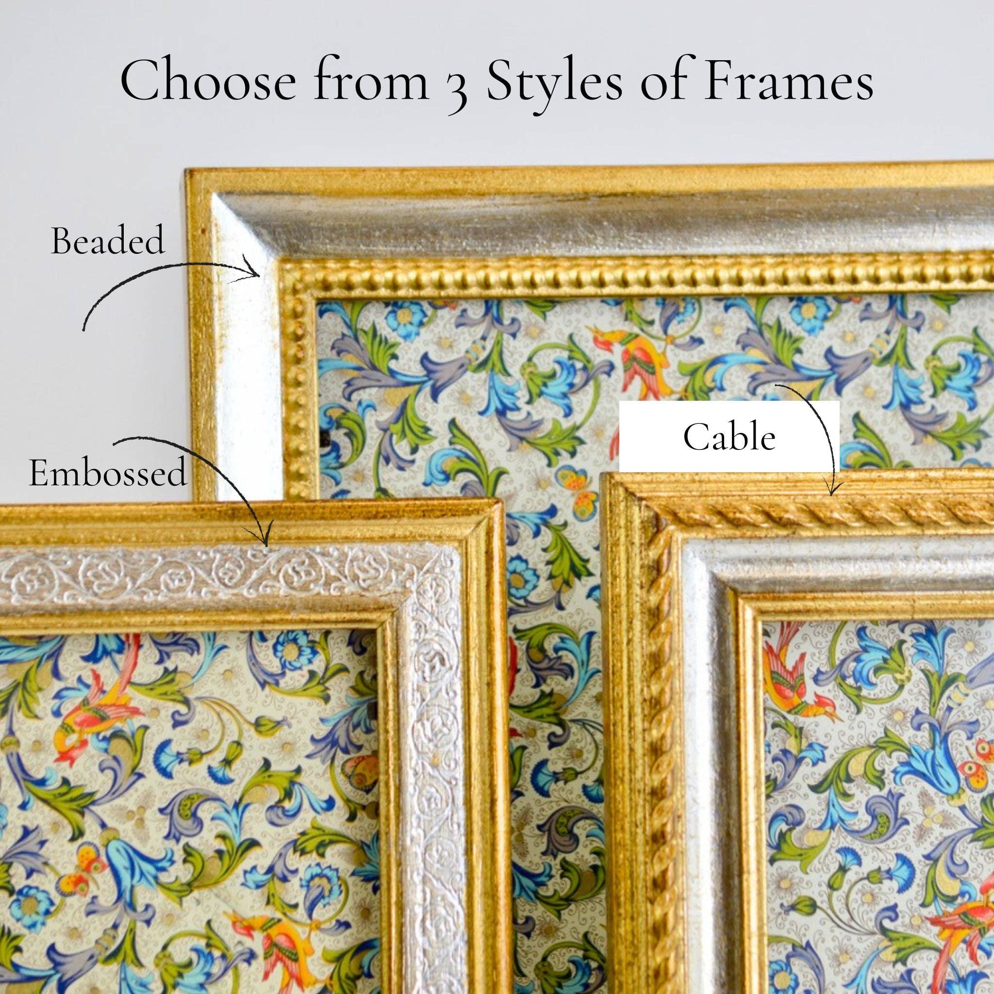 Via Graceffo - Wholesale Picture Frame - Italian Florentine Carved Wood Beaded Photo Frame, 4x6, 5x7, 8x109