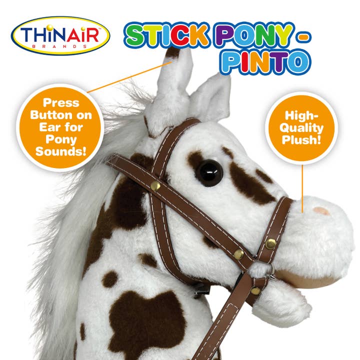 Thin Air Brands - Wholesale Classic Toy - Kids - Stick Pony - Pinto Horse with sounds Hobby Horse3