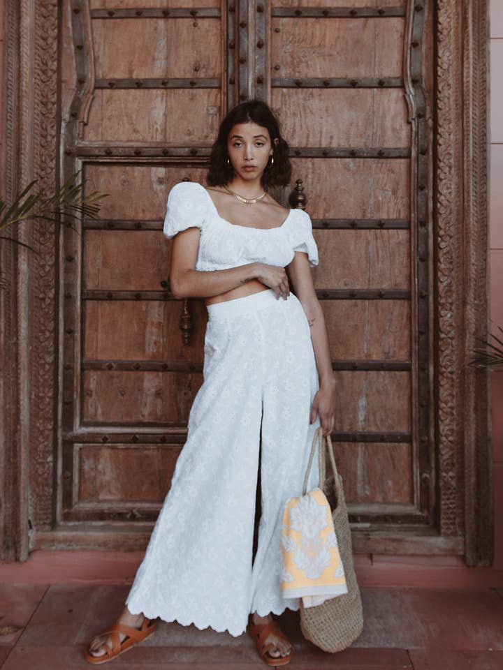 Posy Palazzo Pant ⚘ 100% Cotton Anglaise for wholesale by Salté Designs