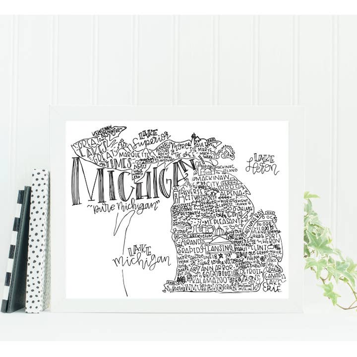 Michigan State Print for wholesale by Wild & Precious Boutique