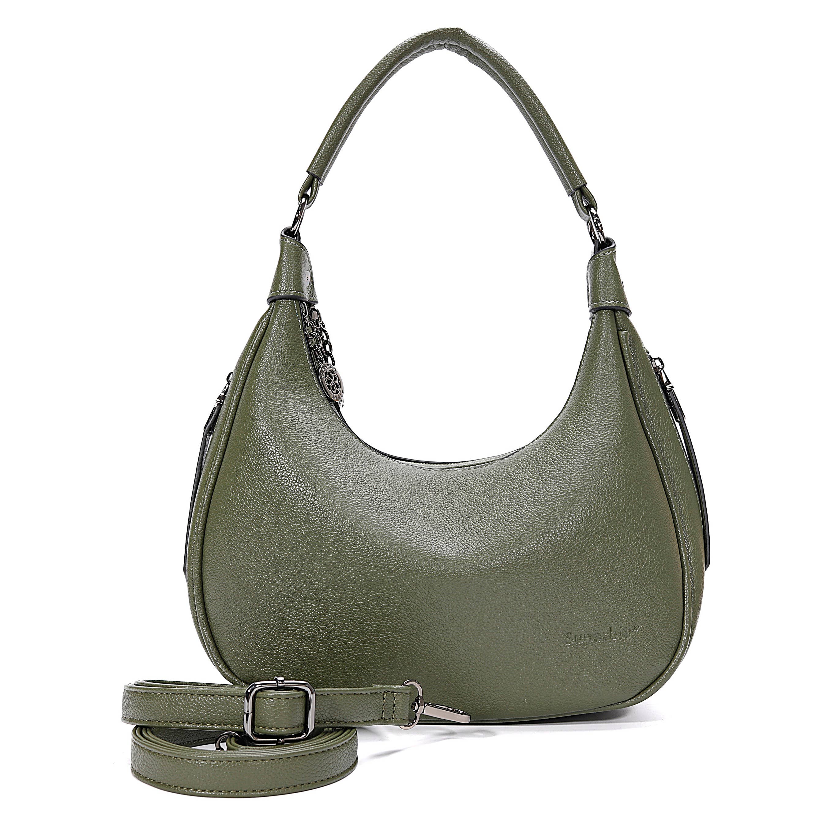 Superbia – wholesale Shoulder bag – women's – Superbia Soft Double Zipper Shoulder Bag Hobo Bag-9147 3