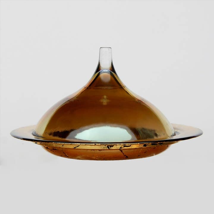 RED POMEGRANATE COLLECTION - Wholesale Dish - RABAT 9" Hand Gilded Covered Dish7