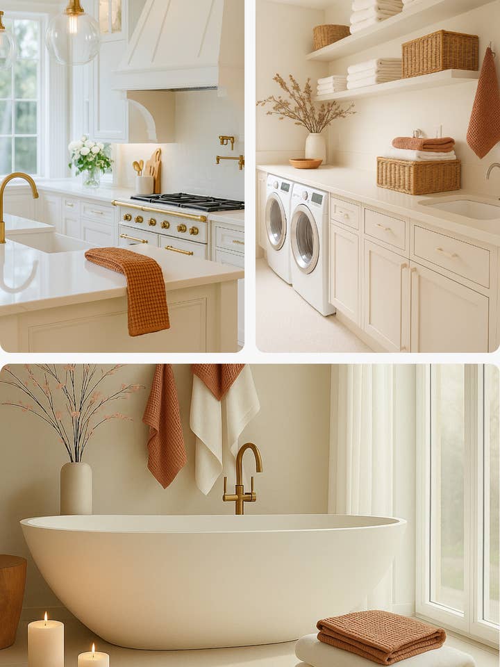 100% Organic Cotton Waffle Tea/Hand Towel - Terracotta for wholesale by Mama and Tochter