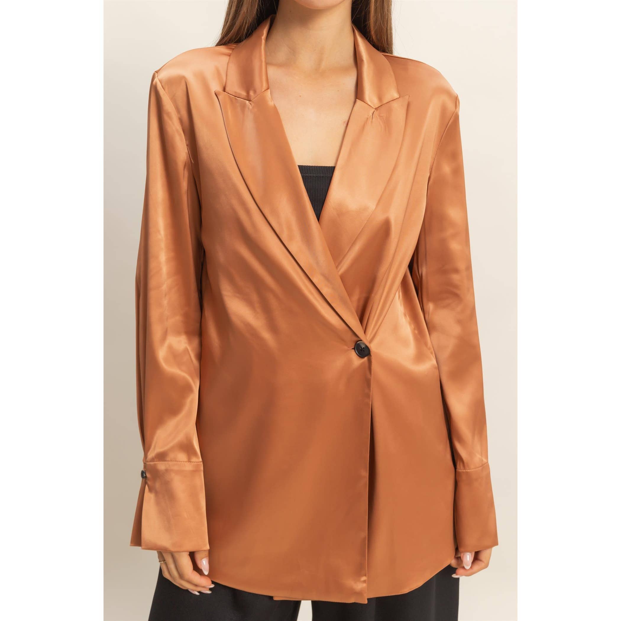 HYFVE - Wholesale Blazer - Women's - Satin Long Sleeve Blazer3