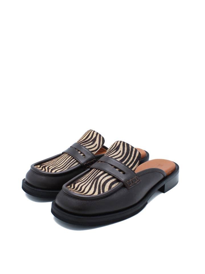 JJ HEITOR SHOES – Mule - Mulher por atacado – CHICAGO BROWN PONY MULE2