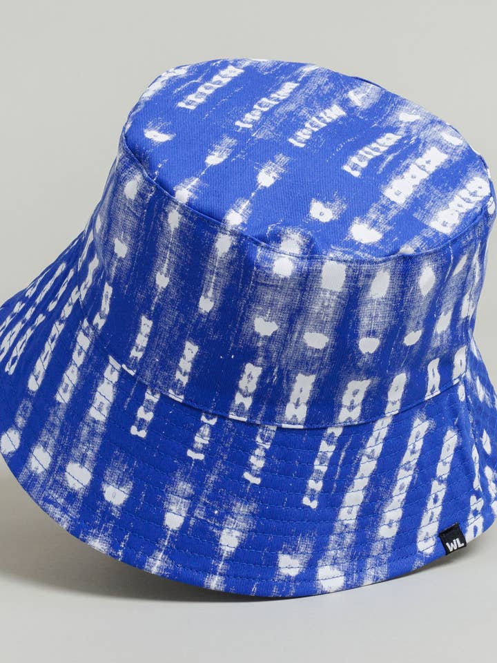 Satin Lined Printed Bucket Hat in Shibori for wholesale by The Wrap Life