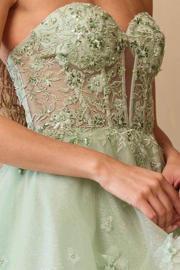 Babyfox Apparel - Vente Robe de soirée – femme - Robe bustier embellie en ligne A avec décolleté en cœur3