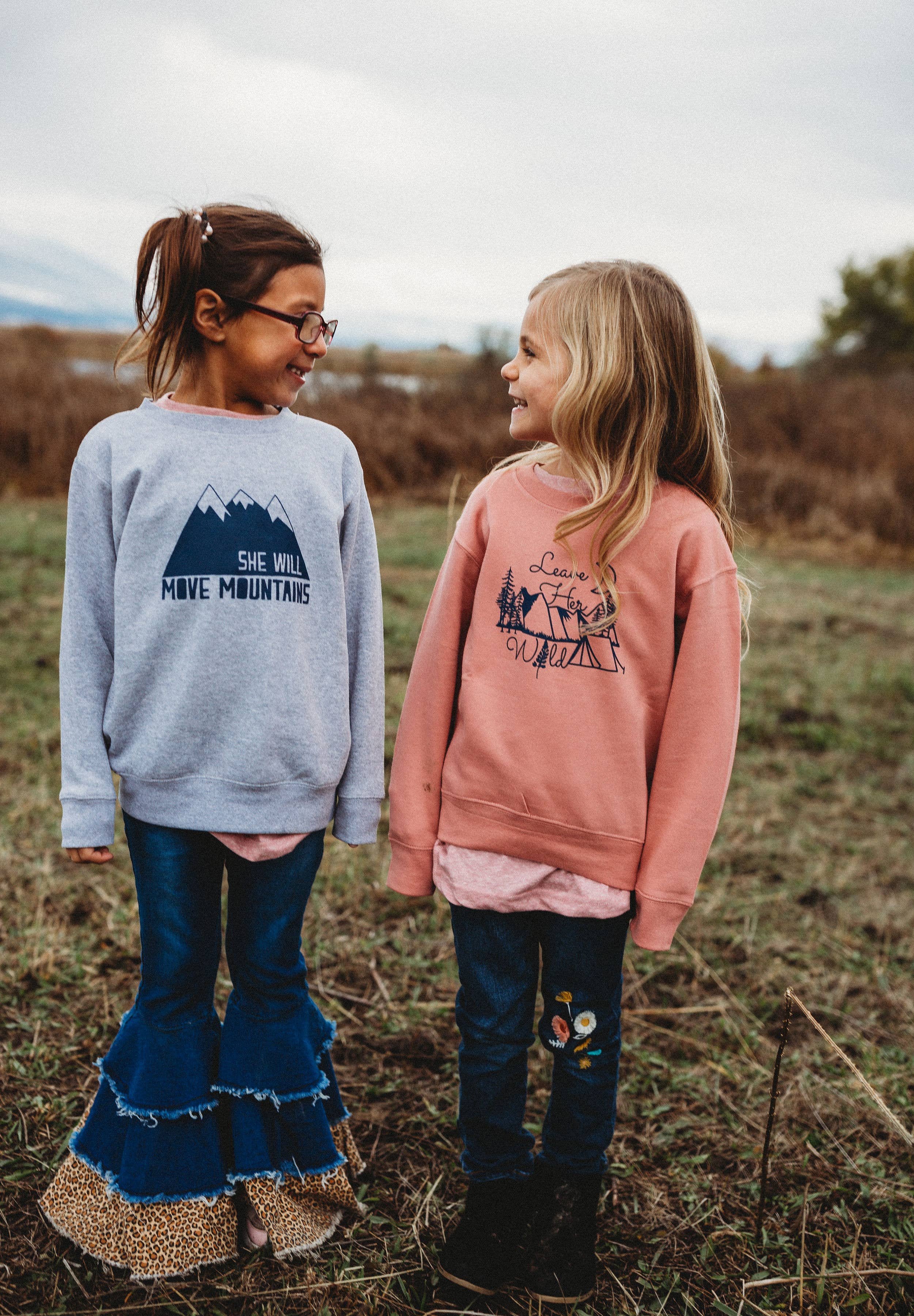 Made of Mountains - Wholesale Sweatshirt - Kids - Leave Her Wild Kids Crew1