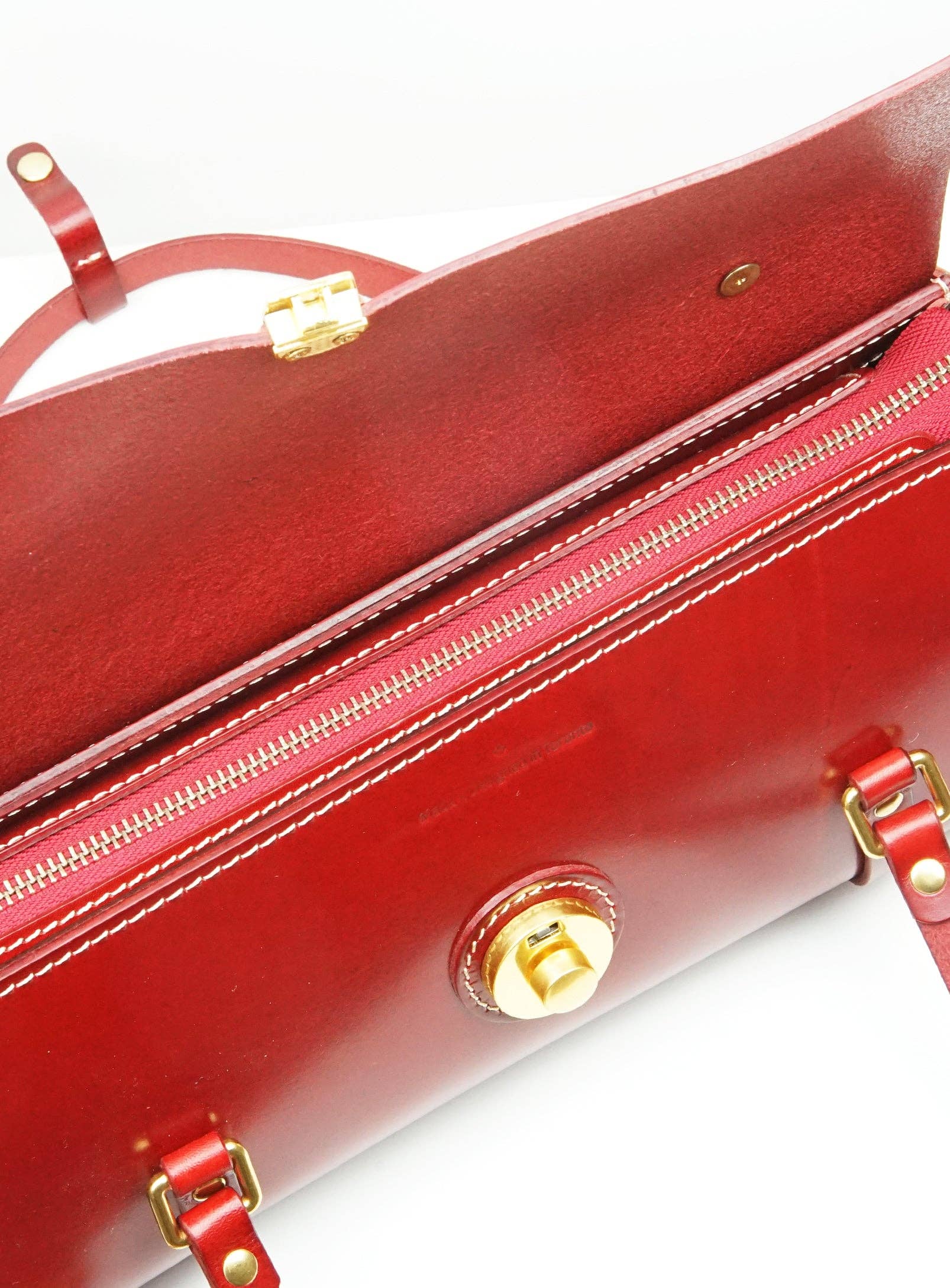 UPPDOO - Wholesale Satchel - Women's - Vive 2.0 Classic Baguette Satchel- Ruby3