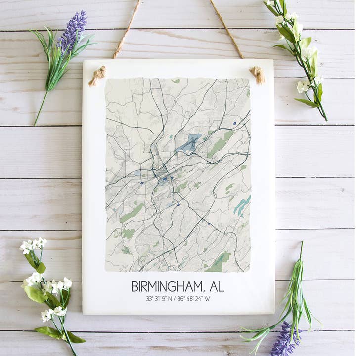 Birmingham Alabama Map Tile Sign - Ceramic Tile Art and other Purchase Wholesale birmingham. Free Returns & Net 60 Terms on Faire trending on Faire.