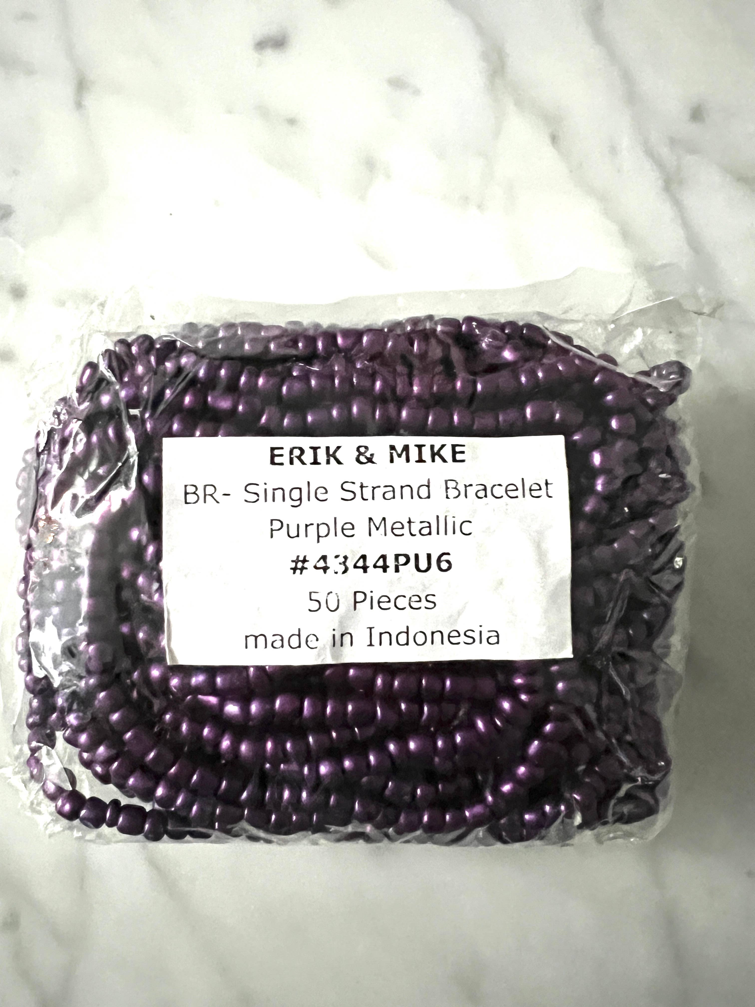 Erik & Mike - Vente Bracelet de perles - Bracelets perlés 50 pcs Métallique violet 0,60 $ chacun1
