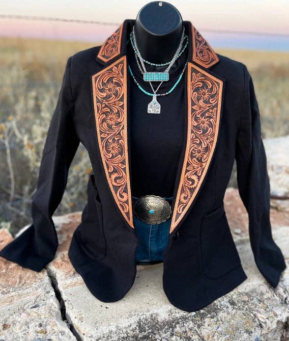 BLACK Printed Women's Western Styles Tops Blazer for wholesale on Faire4