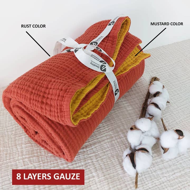 Aseel - Wholesale Travel Blanket - Green Muslin Blanket, Dual Color