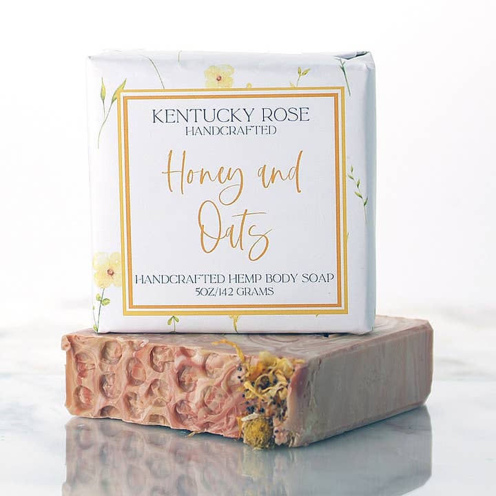 Honey and Oats Hemp Body Soap for wholesale by Kentucky Rose Handcrafted