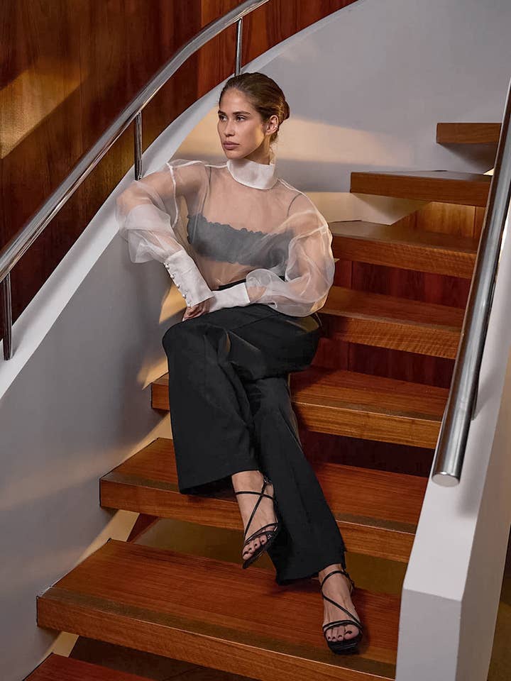 Marayn - Wholesale Blouse - Women's - Sheer Temptation Luxe Mesh Top Spring 20256