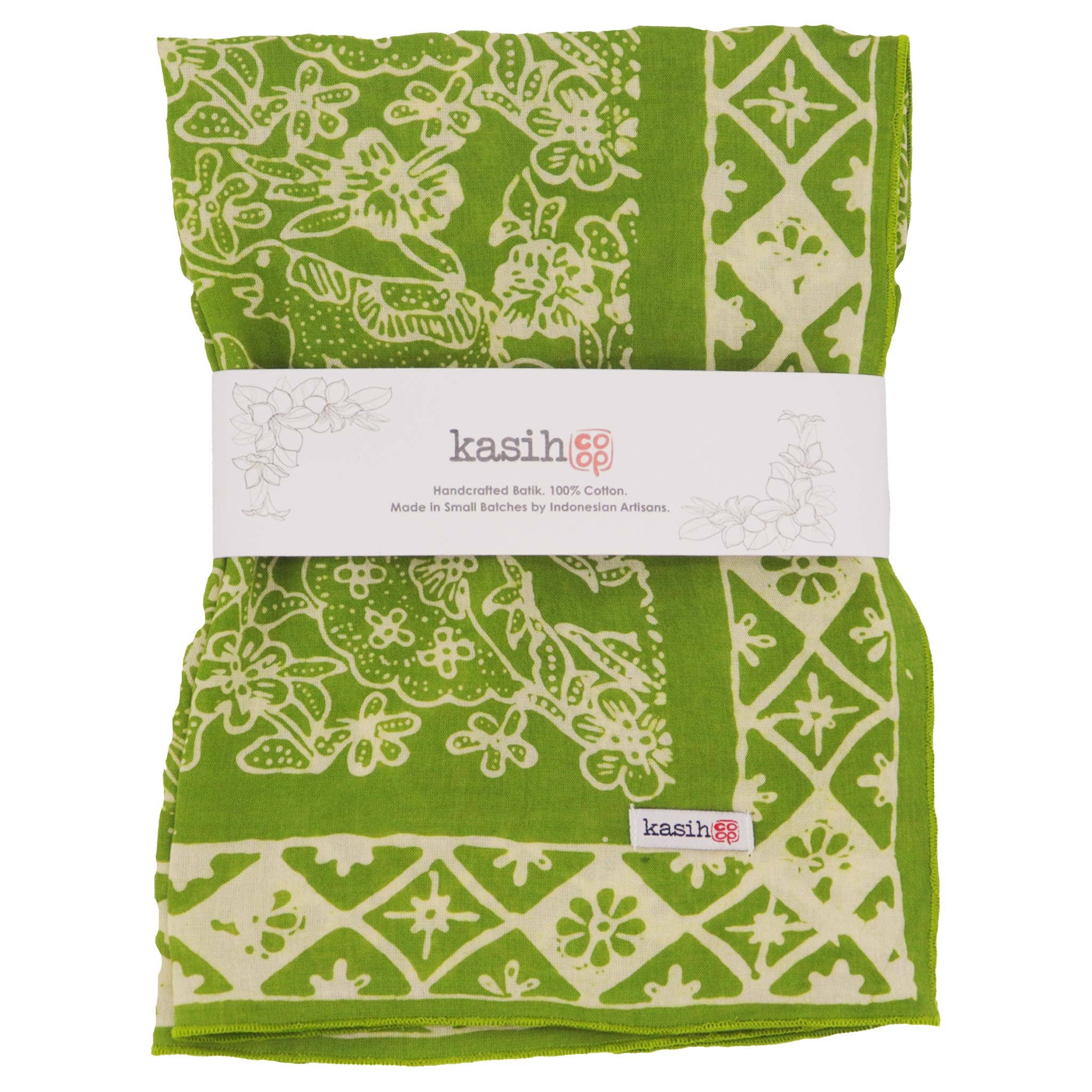 Kasih Co-op - Wholesale Bandana - Women's - Hand Dyed Batik Bandana, 100% Soft Cotton, Green Serenity5
