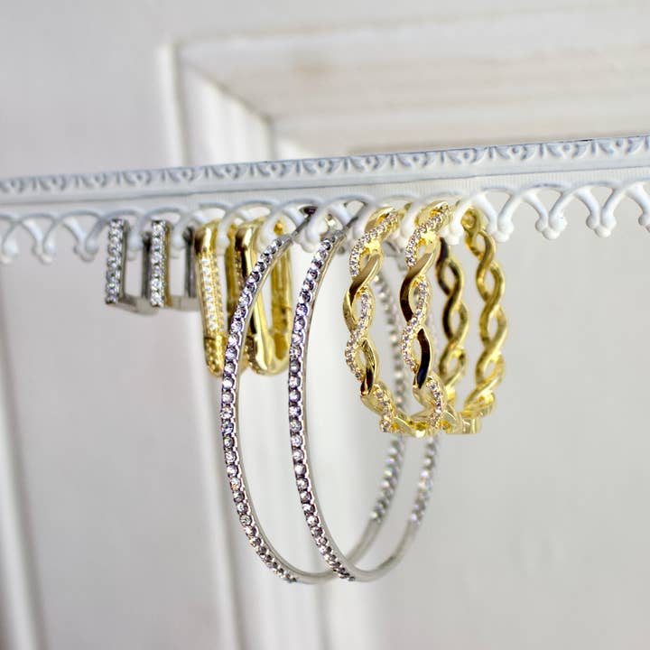 Large Inside Out Pave Hoops for wholesale by a.v. max