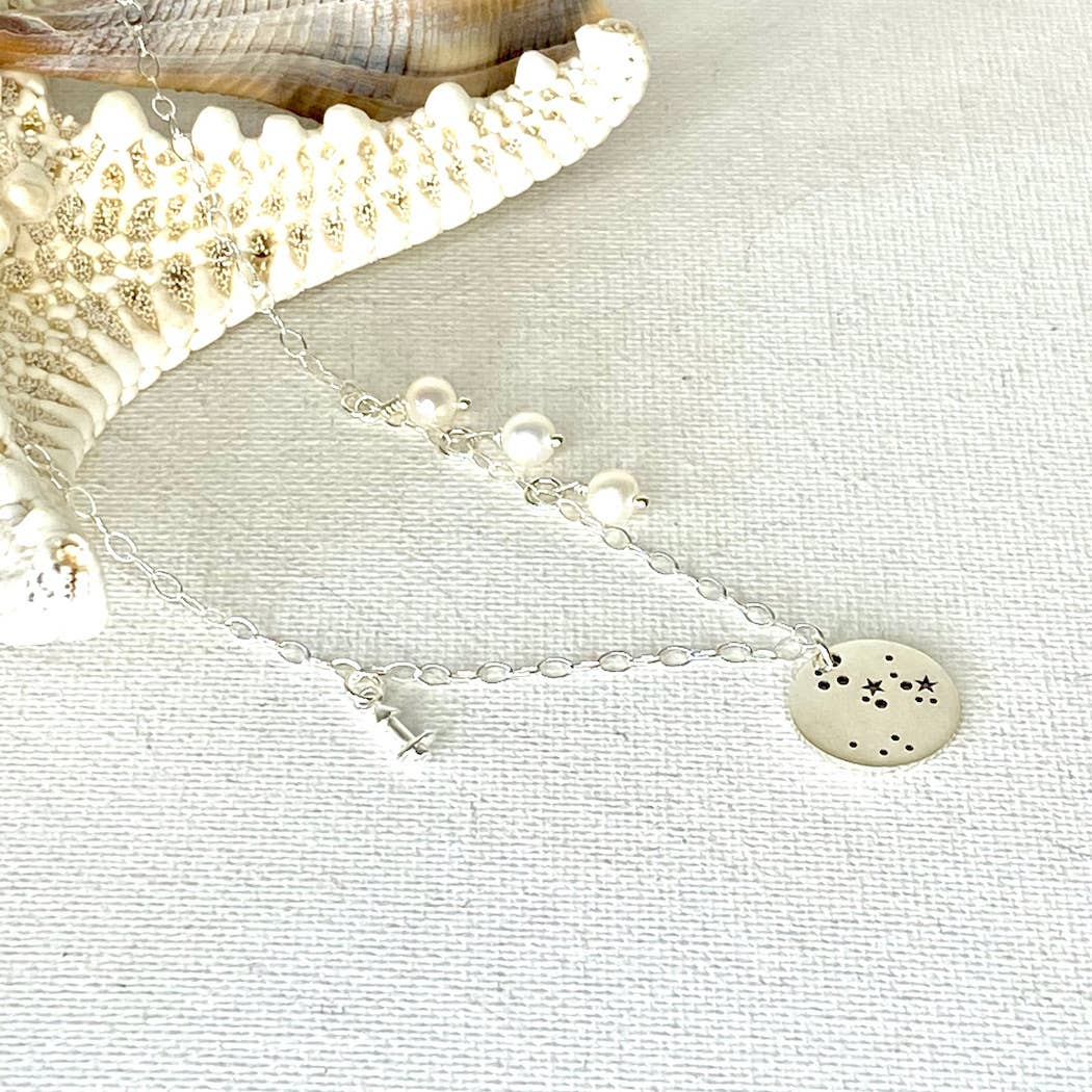 Jackie Gallagher Designs - Handmade Coastal Jewelry – wholesale Pendant/charm necklace – Zodiac & Constellation Sterling Silver Necklace11