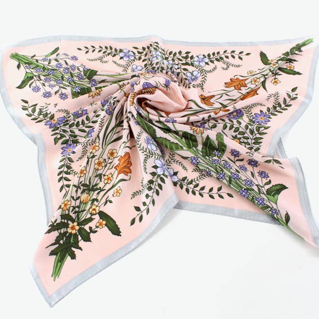 Pretty Persuasions - Wholesale Scarf - Women's - S25095 Floral Square Scarf (28"x28")3