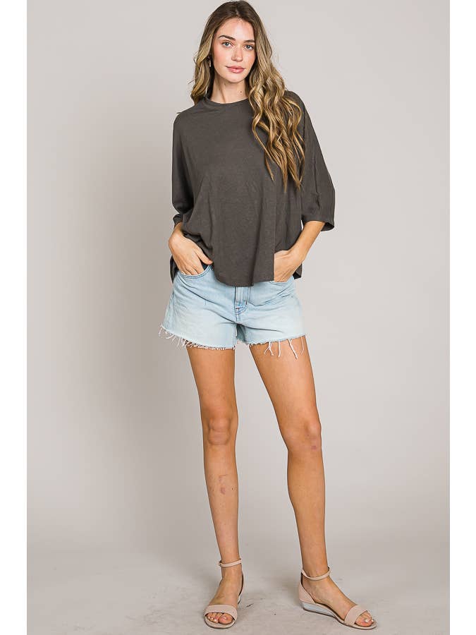 Cerule - Vente Haut en maille – femme - Haut en tricot cochon surdimensionné à manches coudes5