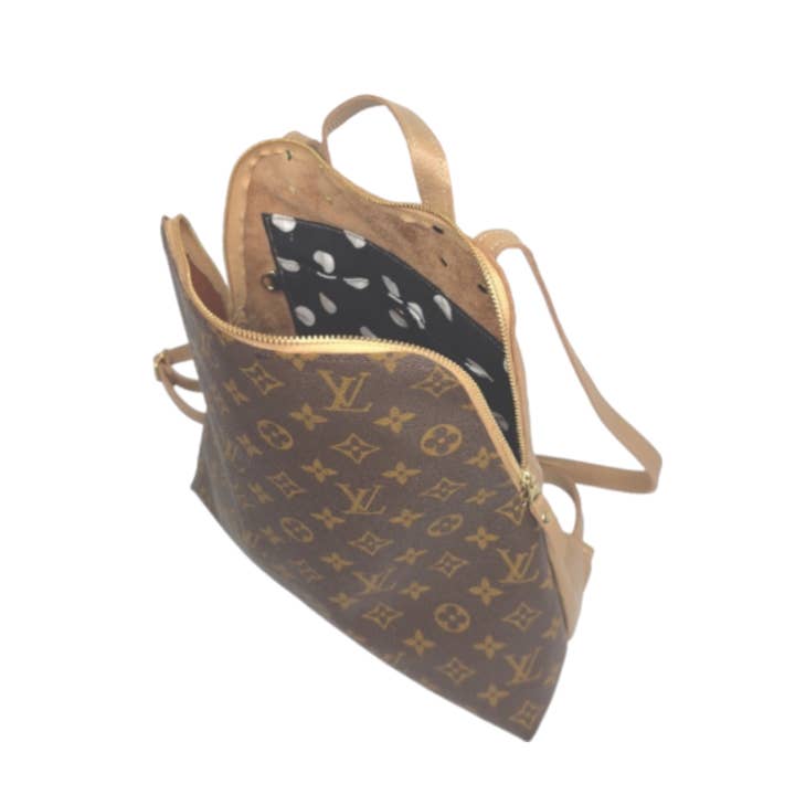 Beaudin Wholesale - Wholesale Backpack - Women's - Riley Backpack in Bronze Leather | Upcycled Louis Vuitton Full front2