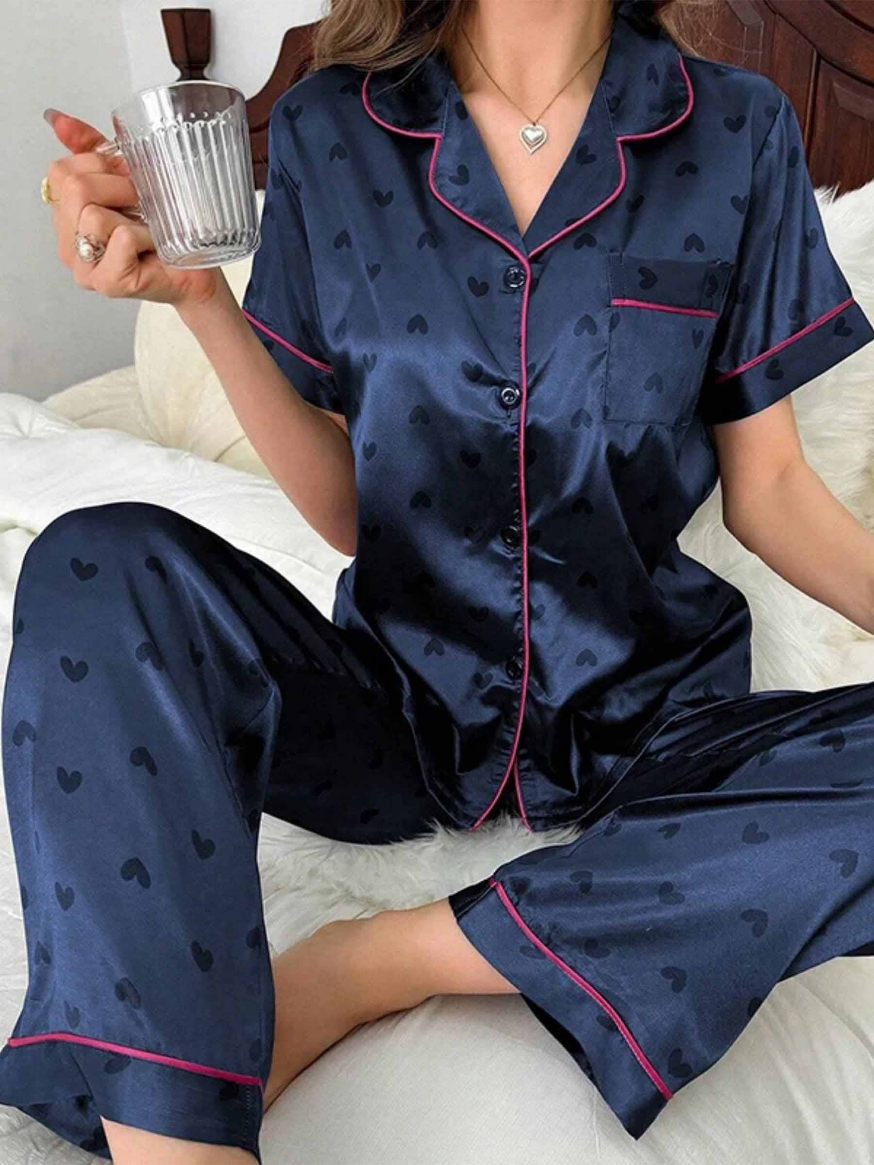 Wholesalesir - Wholesale Sleepwear Set - Women's - Casual Printed Short Sleeved Pants Set1