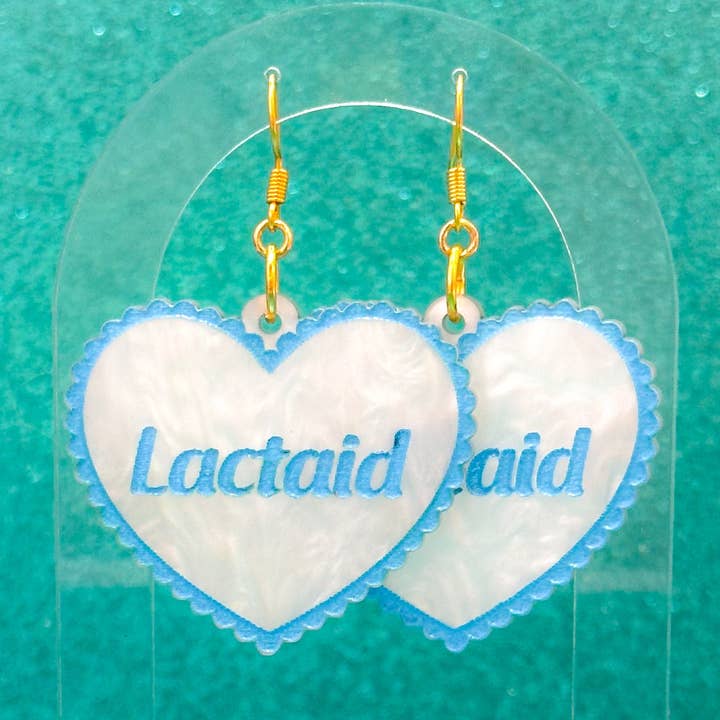 Brincos Coração Lactaid por atacado de The Big Happy Jewelry Co