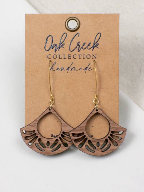 Wood Fan Earring for wholesale by Oak Creek Collection Handmade